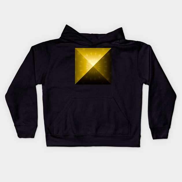 Sacred Geometry 3D Gold Pyramids Kids Hoodie by PlanetMonkey